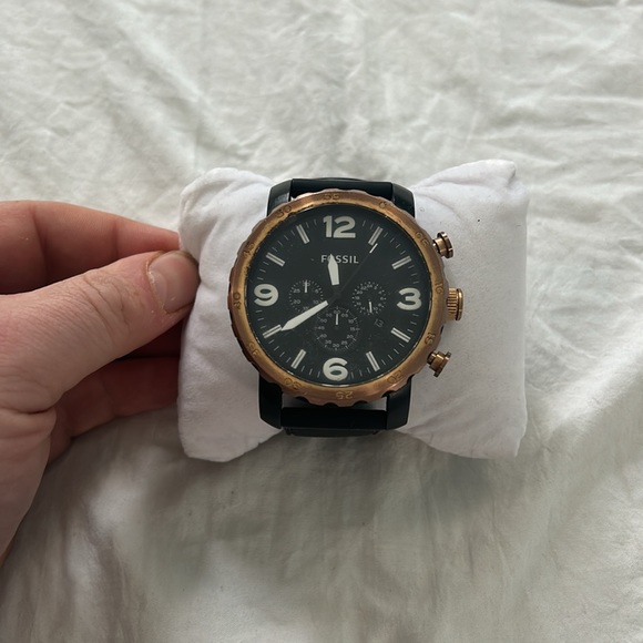 Fossil dive watch chronograph in black and brass finish - Picture 5 of 5